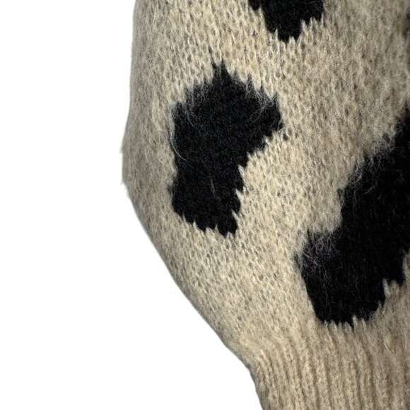 Topshop Leopard Print Bat Sleeve Pullover‎ Sweater Beige/Black - Picture 7 of 7